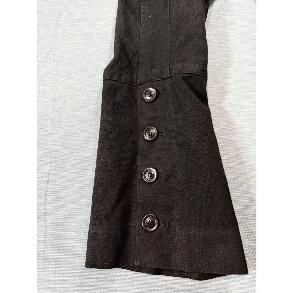 Nine West Brown Textured Cropped Pants Button Cuff Size 6 Stretch Trousers - Picture 11 of 12
